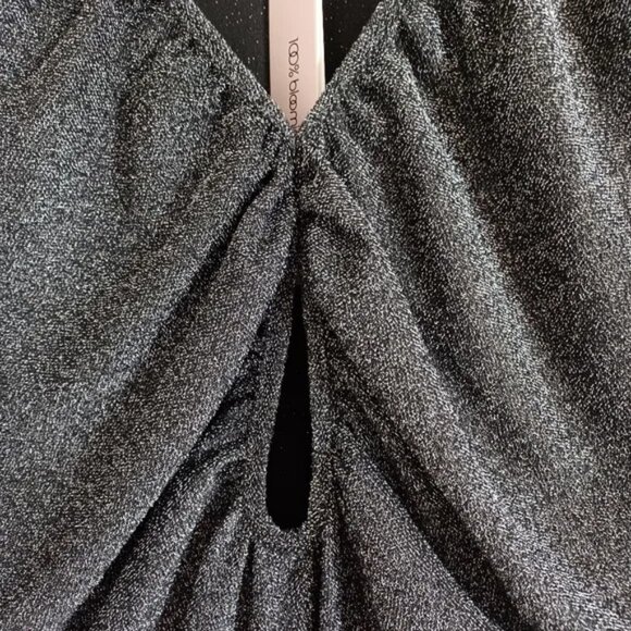 Bloomingdale's Metallic Mini Dress Silver/Black L NWT New Years 🎉🥂 - Picture 6 of 13